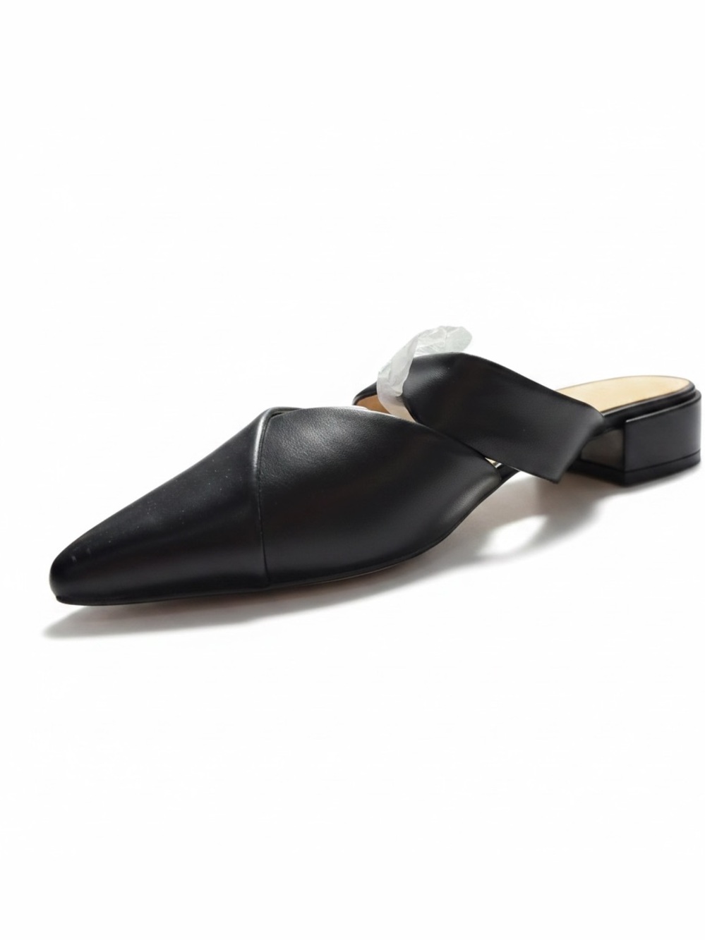 Women's Black Pointed Toe Slip-On Mule